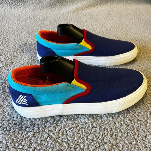 Aldi Gear Rainbow Shoes Womens 9 Slip On Canvas Blue Red Yellow Sneakers Logo - Picture 5 of 11